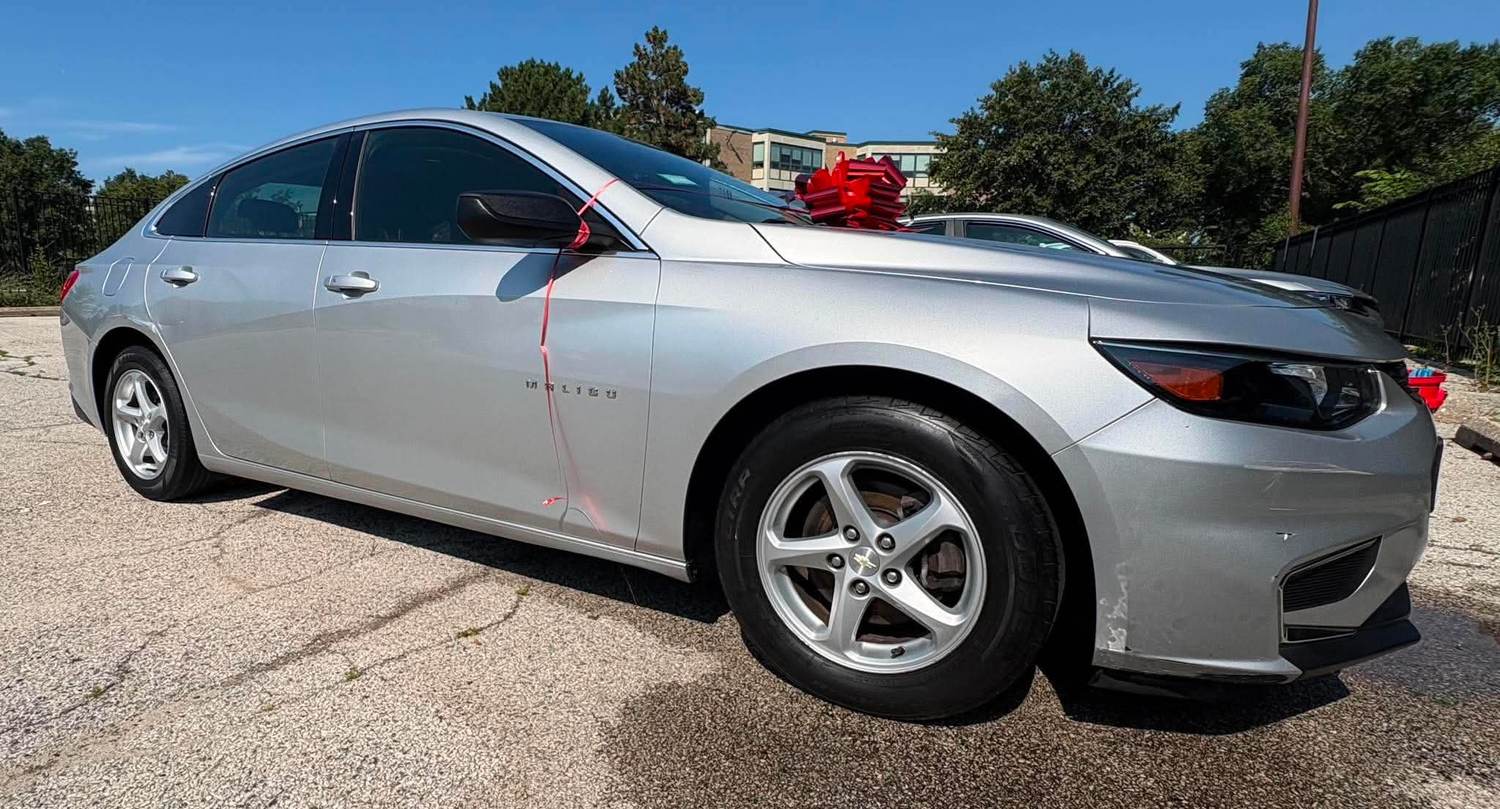 Silver Chevrolet Malibu finished after a full detail